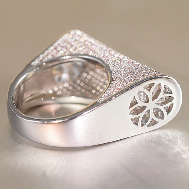 2026 Choucong Luxury Jewlry 18K White Gold Fill Pave White 5A Zircon CZ Diamond Gemstones Elegant Party Women Exaggeration Engagement Bride Ring Gift