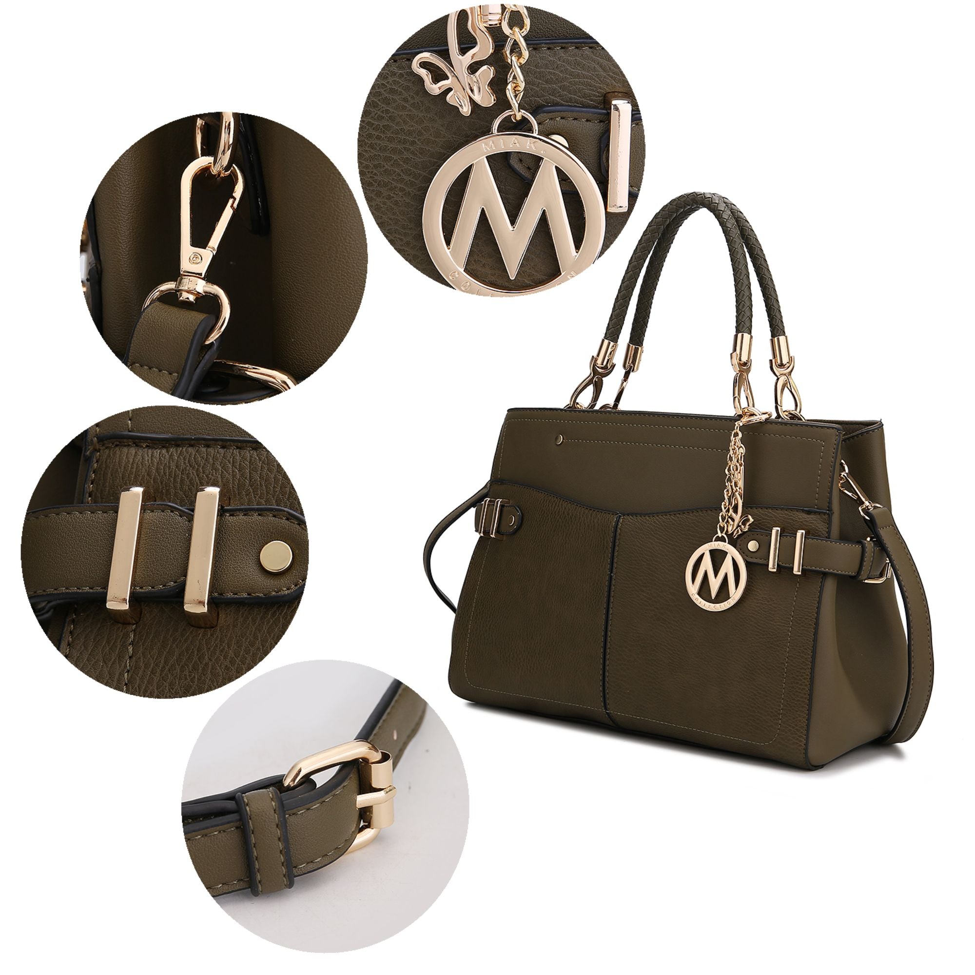MKF Collection Tenna Satchel Handbag With Wallet Vegan Leather Crossover Womens Purse by Mia K,designer bag,totebag