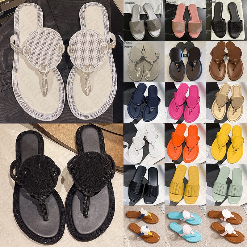 free shipping women sandals designer slides shoes slippers diamond Sparkling Rhinestones flips flops ladies patent leather black summer beach