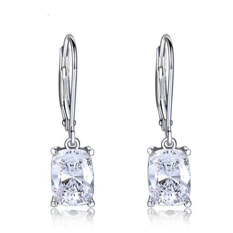 Huitan Luxury Solitaire Colored Cubic Zircon Drop Earrings for Women Simple Elegant Wedding Accessories Gift Hot Trendy Jewelry