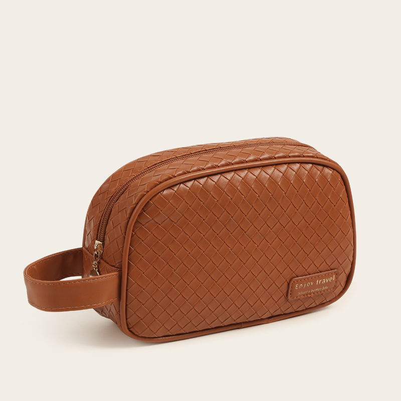 2025 Vintage light luxury large-capacity hand-held makeup bag for women portable travel skincare product partitioned waterproof toiletries storage bag