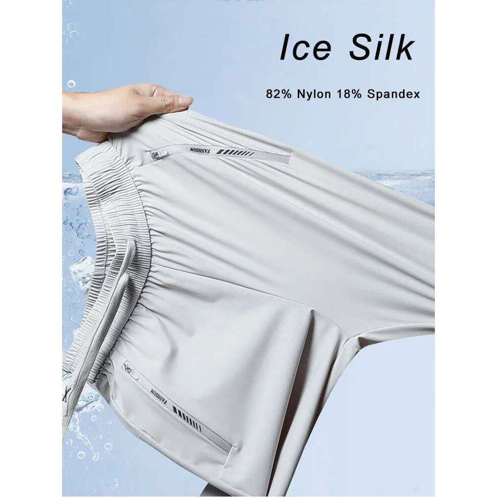Men's Ice Silk Sweatpants 8 Colors Nylon/Spandex Light Cool Jogger Pants Unisex Man/Women Stretched Workout Sports Trousers