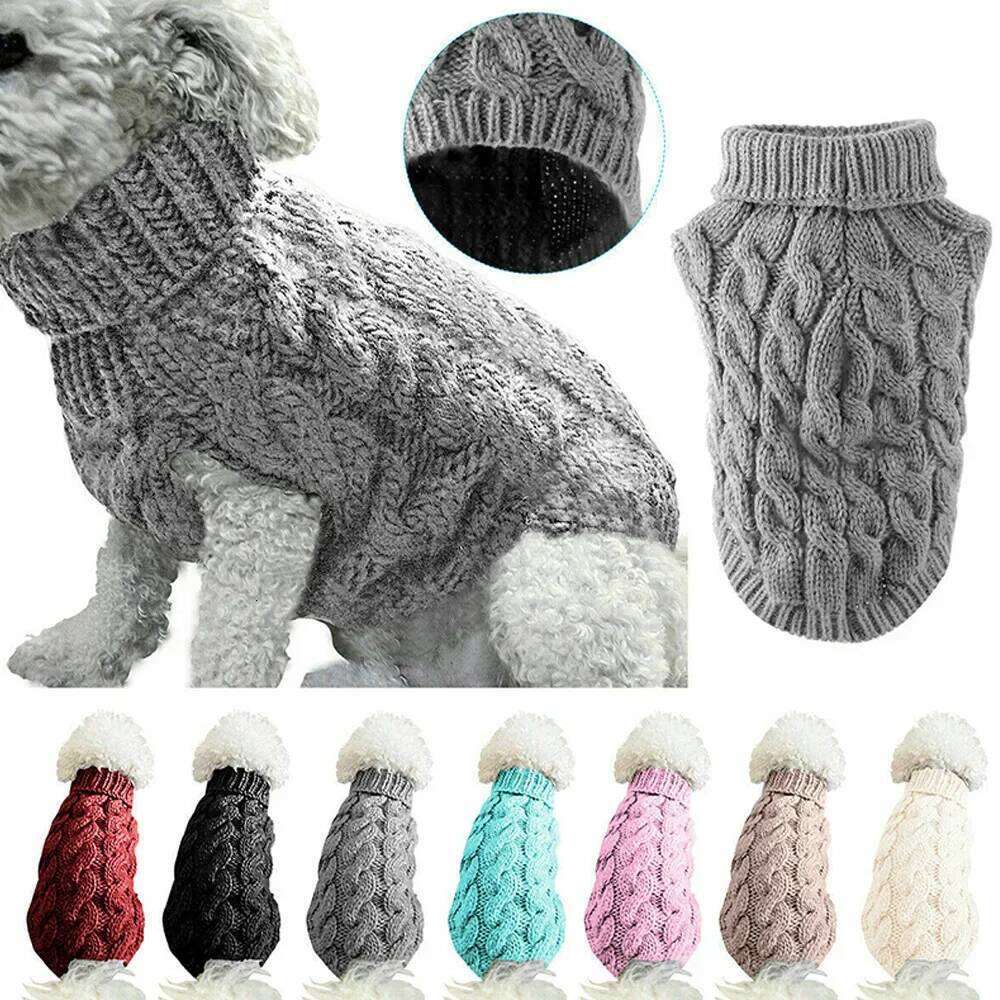 Comfortable Knitted Cat Dog Sweater - Soft Acrylic Hoodie for Small to Medium sized Pets, Warm in Winter and Autumn 25T1226