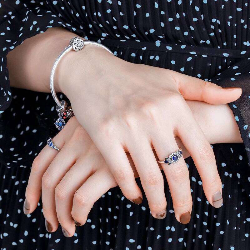 New 925 Sterling Silver Sparkling Fatima Hamsa Hand Snake Basic Chain Bracelet Fit Original Charm Beads DIY Women Design Jewelry 25T1226