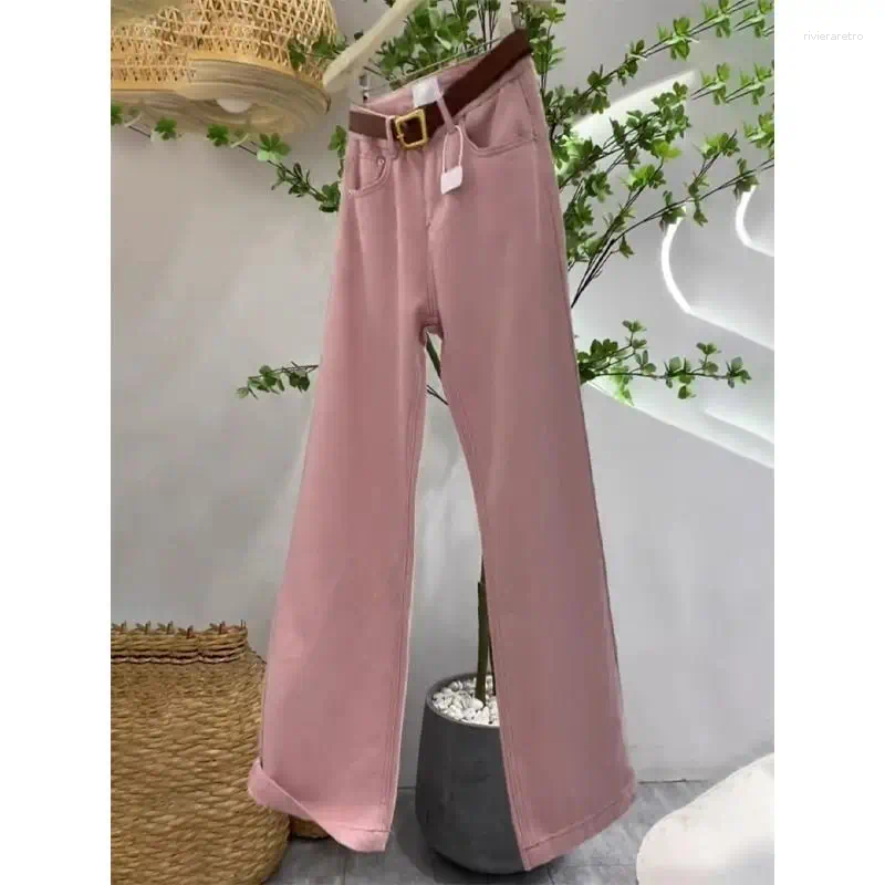 Women's Jeans 2025 Autumn Y2K Girls Ins High Waist Vintage Korean Female Stretchy Versatile Denim Pants Women Solid Color Street Trouser Z260313