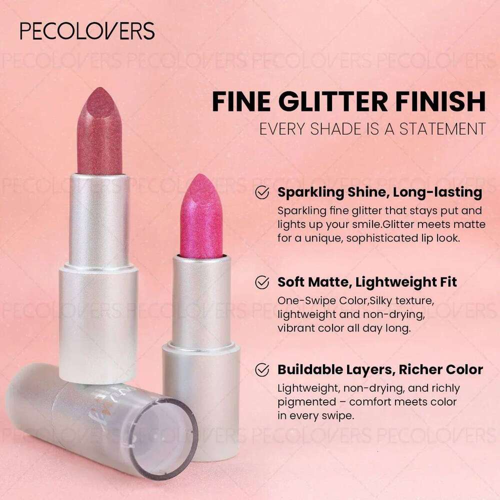 1PC Non-stick Cup, Waterproof, Long-lasting, Rich Colors, Fine Glitter, Pearlescent Lipstick, Ideal Christmas/Halloween Gift 25H1226