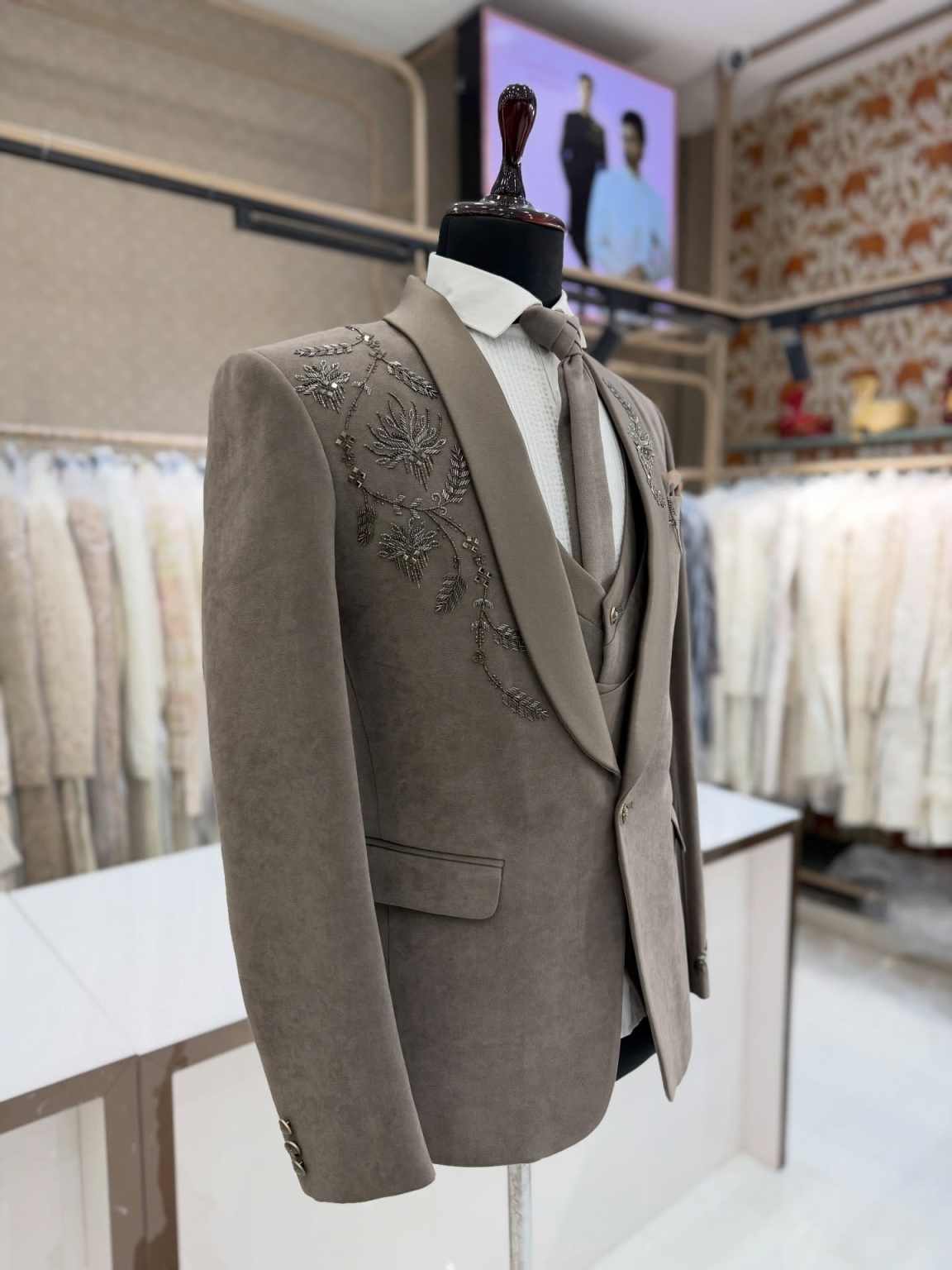 Modern Men Suits 1 Piece Jacket Applique Daily Streetwear Formal Occasion Wedding Banquet Customized trajes para hombre