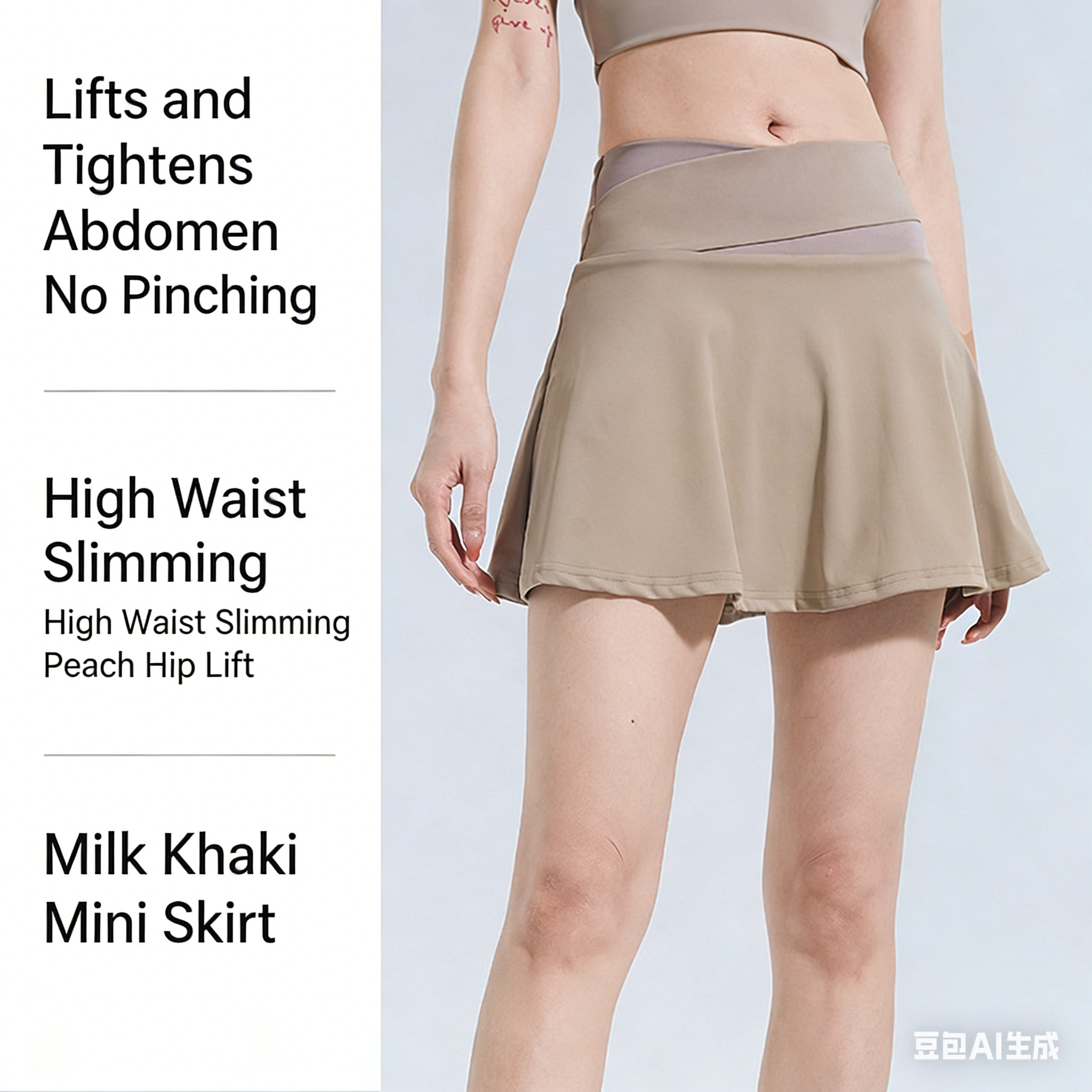 Two-Tone Layered Mini Skirt with Quick-Dry, Anti-Chafing Shorts, High-Stretch, Buttery-Soft, Tight-Fitting Sports Short-Sleeve Running and Fitness Set