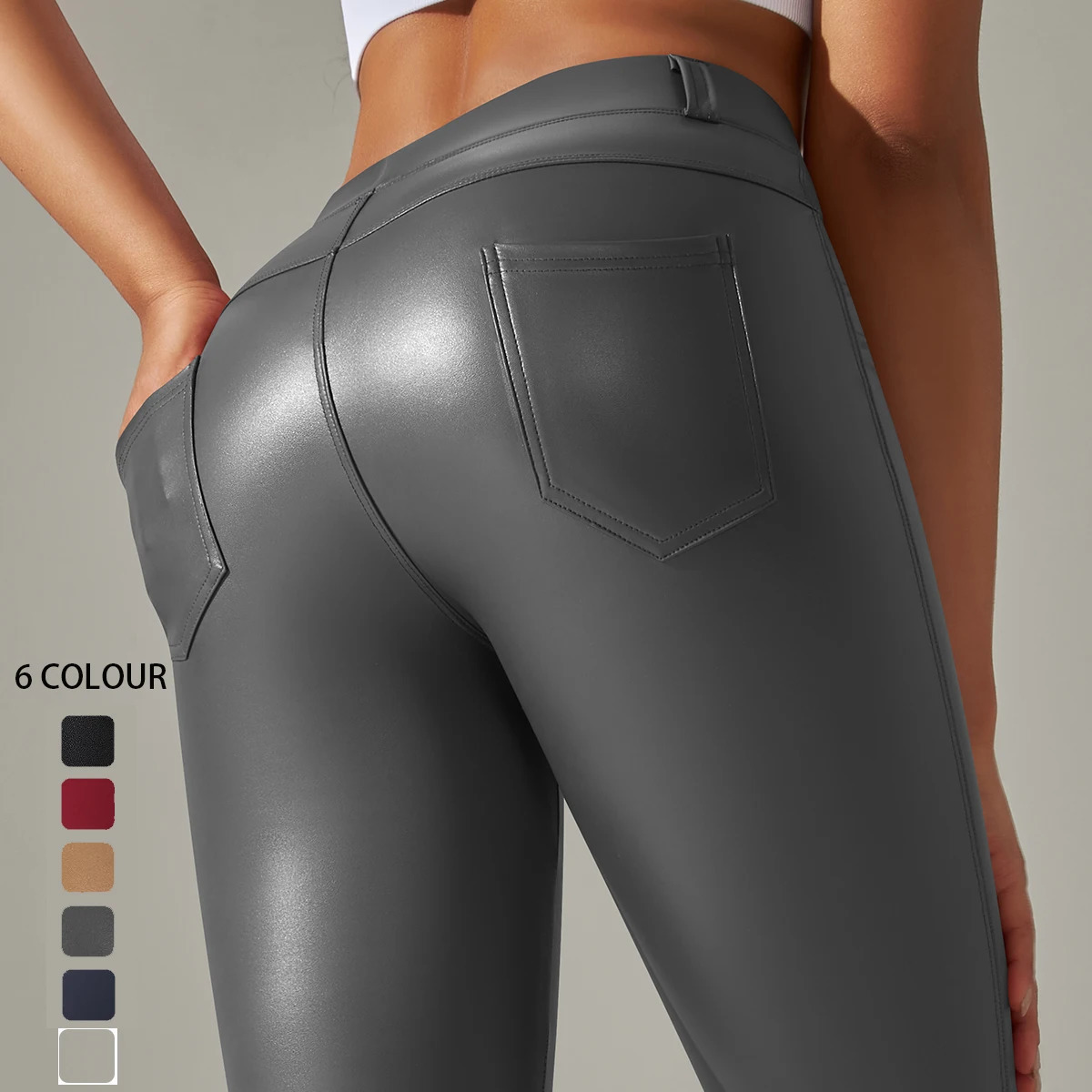 Trendy WOMENS Leggings High Waisted Tight and Sexy Leather Pants Colorful Yoga Pants for Women 251223