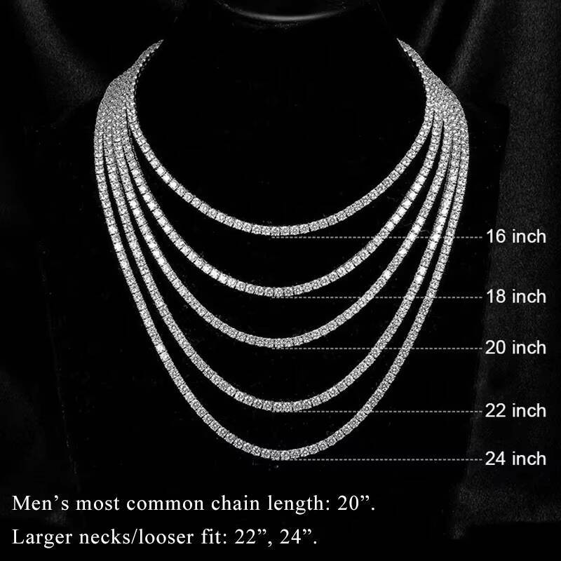 Fine Jewelry 925 Silver Iced Tennis Chain 5mm Gold Plated VVS Moissanite Necklace with D Color GRA Certification