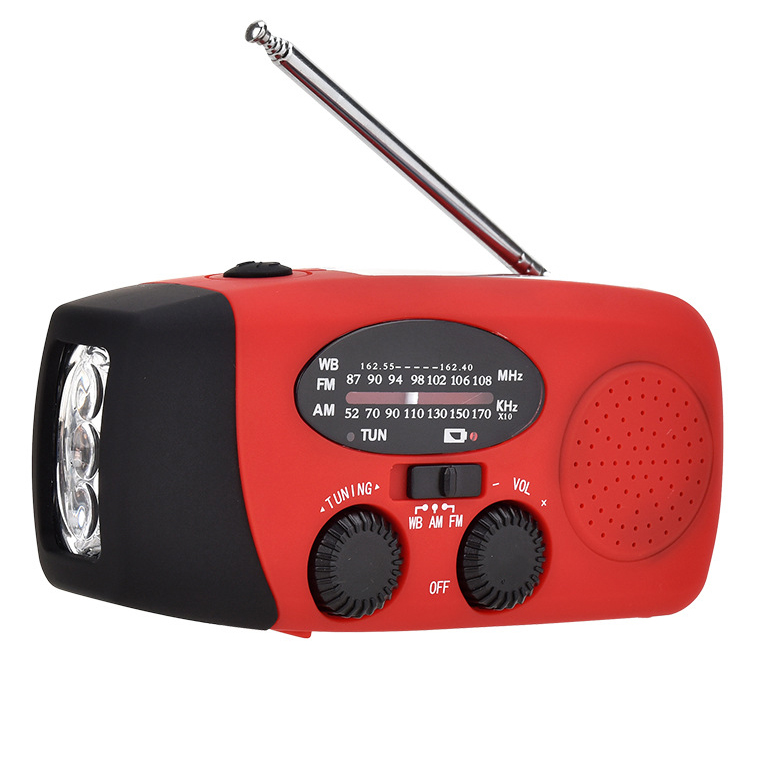 AM/FM/WB Solar Radio Emergency Solar Hand Crank Powerful 3 LED Flashlight Electric Torch Dynamo Bright Lighting Lamp 2000mAh
