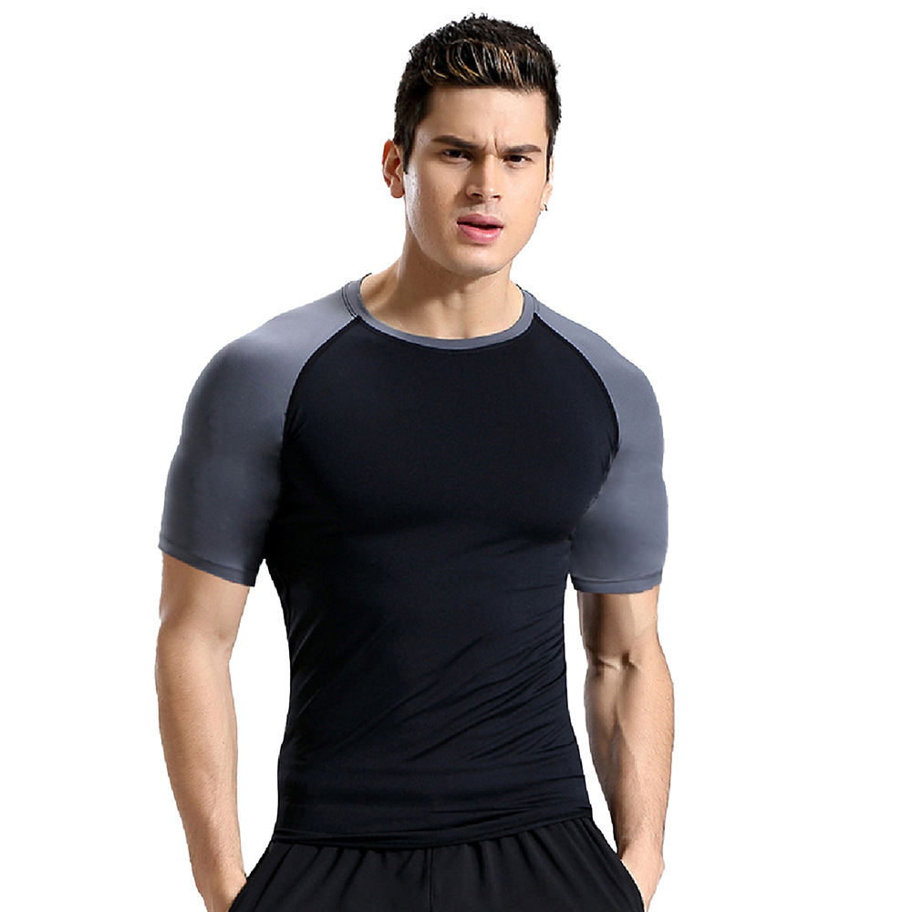 Men's Summer Gym Clothes: High-Stretch, Breathable, Quick-Dry T-Shirt, Basketball & Running Short-Sleeve Athletic Compression Shirt