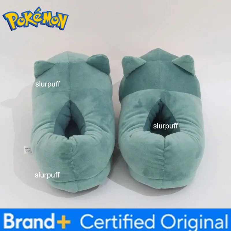 Pokemon Cartoon Anime Slippers Cotton Slippers Monster Pocket Snorlax Plush Slippers Mens Winter Warm Shoes Couple Gift Plush Gift W251226