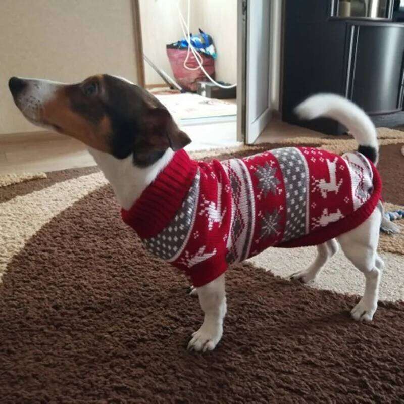 Autumn Winter Big Dog Sweater Classic Elk Print Pet Clothes for Medium Large Dogs Doberman Golden Retriever honden kleding 25T1226