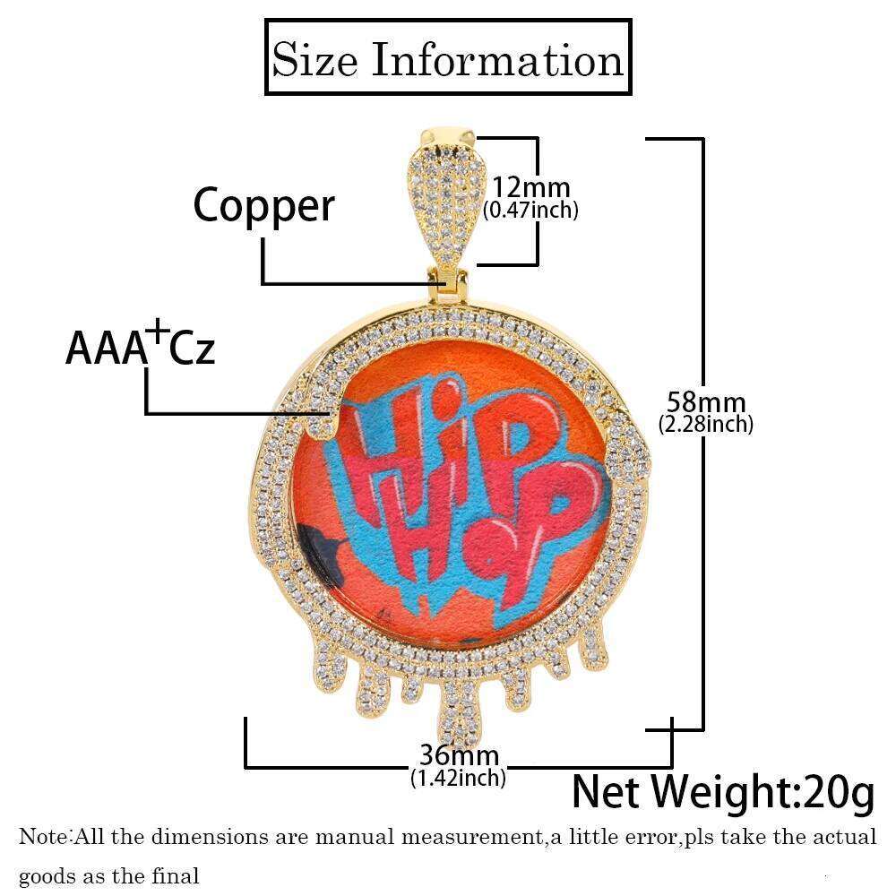 Custom Iced Out Memory Photo Necklace for Men Jewelry Personalized Drip Medallions Picture Hip Hop Pendant Chrismas Gift