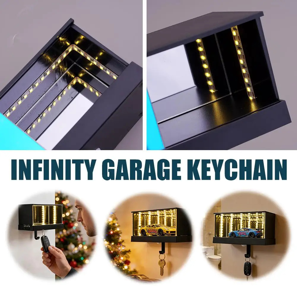 Infinity Garage Keychain Car Luminous Infinite Key Hook LED Light Hanger For Apartment Home Office 251226
