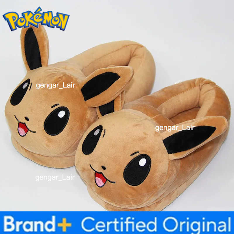 Pokemon New Winter Anime Pikachu Eevee Umbreon Simpson Kawaii Plush Soft Toys Adult Children Warm Slippers Home Indoor Shoes W251226