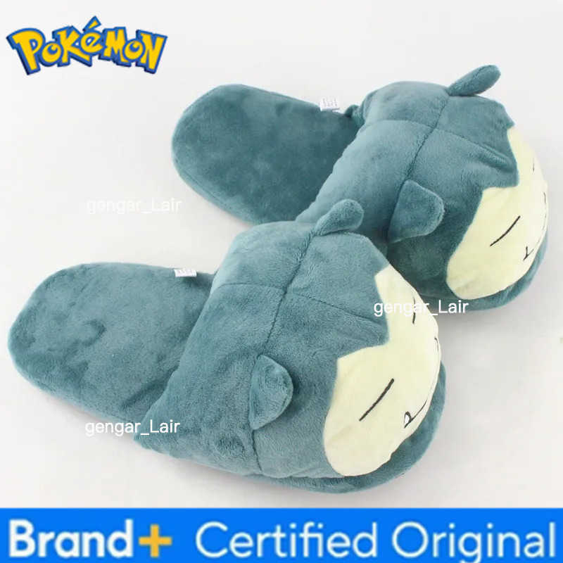 Pokemon Snorlax Cartoon Anime Cotton Slippers Plush Kawaii Winter Warm Shoes Indoor Non-slip Home Shoes Cute Adult Couple Gift W251226