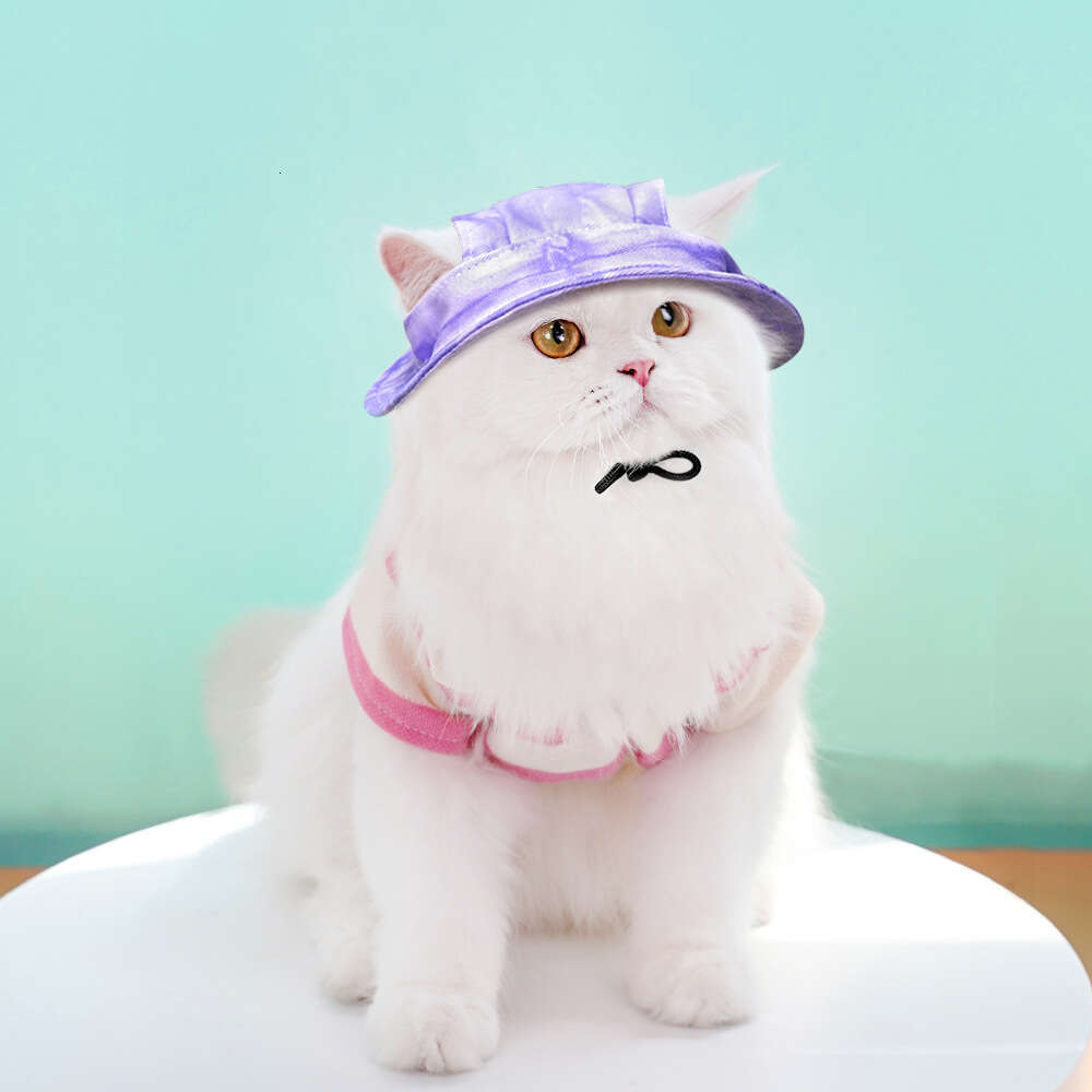 Summer Sunshade Sun Protection Cat Anti-Shedding New Adjustable Drawstring Fisherman Hat 2026 Dog Pet pet supplies Supplies Wholesale