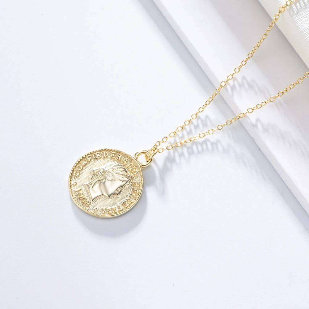 Fulsun 925 Sterling Silver Antique Jewelry Retro Switzerland Hero Confederatio Helvetica 5 1988 Round Coin Necklaces 25N1226