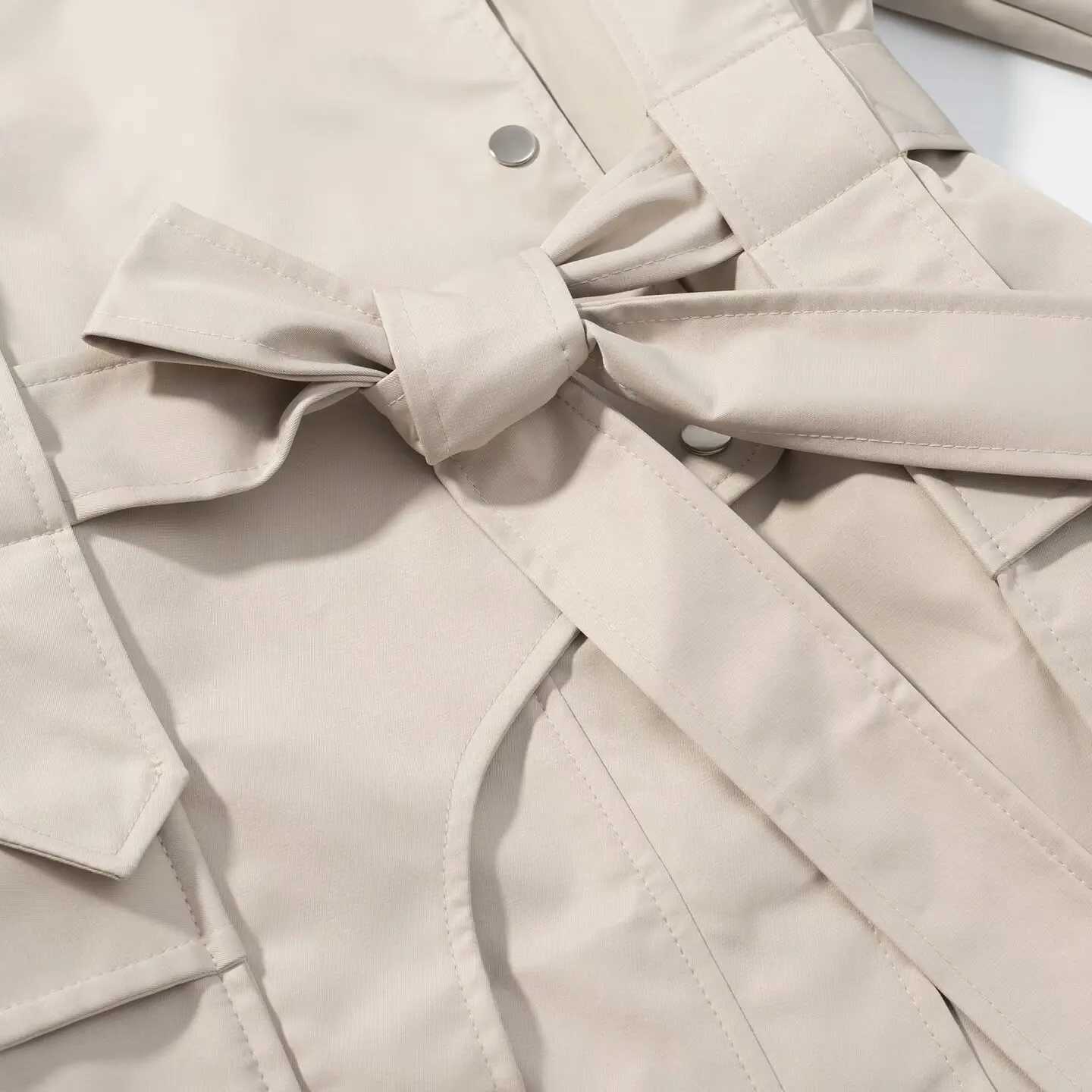 DiYiG WOMAN 2025 autumn new fashion with belt slim trench coat retro long sleeve all-match zipper casual coat Outerwear MujerT251226