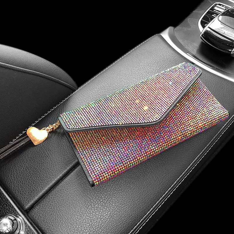 Bling Crystal Fashion Purse Leather Wallet Women Card Holders Multifunctional Pretty Square Hand Bags Ladies Wallets 251225