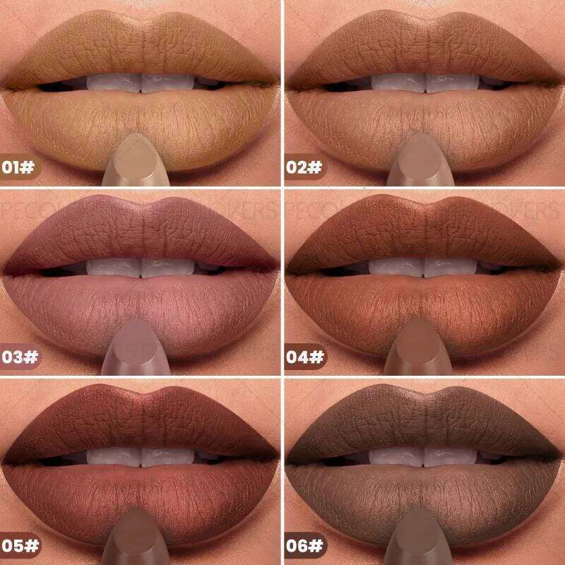 1pcs Lipstick, Brown Multi-color Selection, Non-dry Gloss, Full and Charming Lips, Lip Cosmetics 25H1226