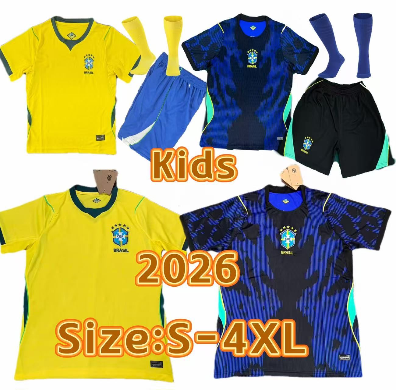 2026 Brasil soccer jerseys BraziLS Retro shirts CASEMIRO VINI JR RICHARLISON PELE 1998 2002 Carlos Romario Ronaldinho camisa de futebol RIVAL Kids kit home and away
