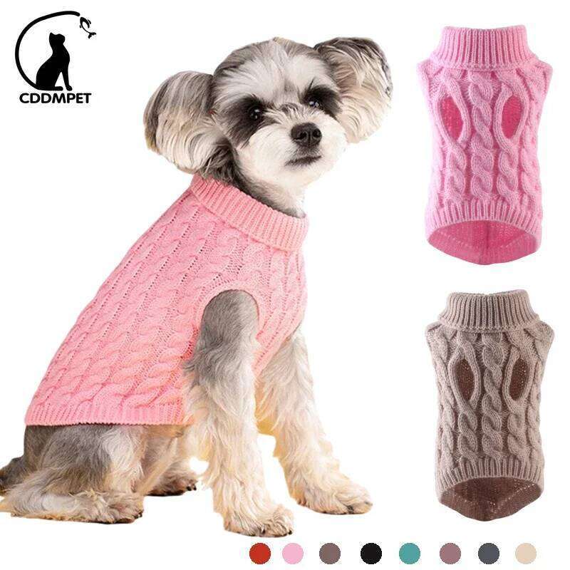 Sweaters for Small Dogs Winter Warm Dog Clothes Turtleneck Knitted Pet Clothing Puppy Cat Sweater Vest Chihuahua Yorkie Coat 25T1226