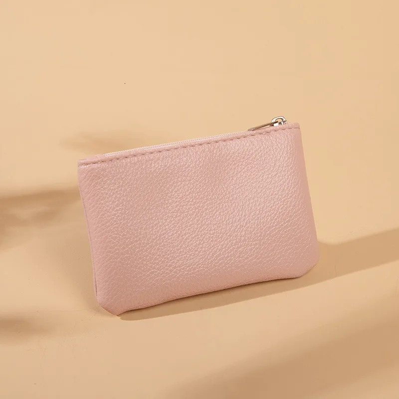 women wallet lychee-pattern zipper purse ultra-thin short card holder coin key storage bag fashion PU small wallet 251225