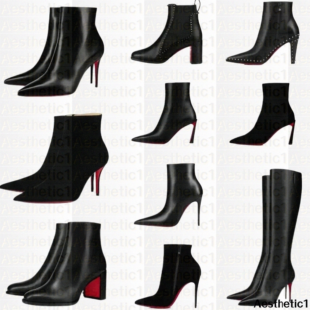 designer Heels Boots Women Dress Shoes Leather Suede Shiny boots Stiletto Genuine Leather Woman Boots with Dust Bag Size 35-43 T6OC#