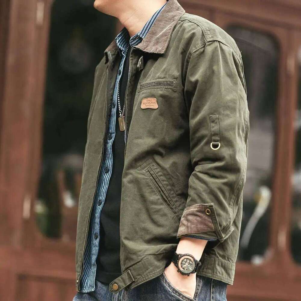American Heavy Retro Tooling Jacket Men's Coat Autumn Long Sleeve Loose Tough Guy Hunting Casual Outdoor Shirt Men