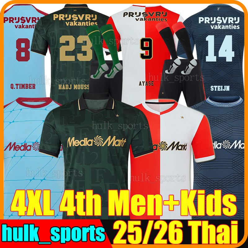 4XL 2025/26 FeYeNoOrdS AYASE 4th Soccer Jerseys HADJ MOUSSA STEIJN Q.TIMBER WATANABE SAUER BORGES TENGSTEDT VALENTE BOS SLITI men kids kits socks sets football shirts