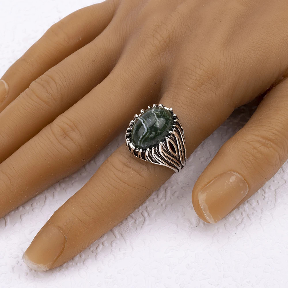 20Pcs/Lot Wholesale Mix Style Natural Stone Finger Rings Fashion Big Oval Agate Party Gifts 251219