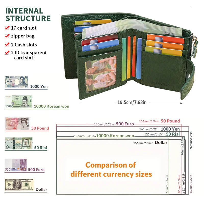 RFID anti-theft brush three fold multi fold genuine leather cowhide wallet multifunctional anti tamper magnetic card bag sho 251225