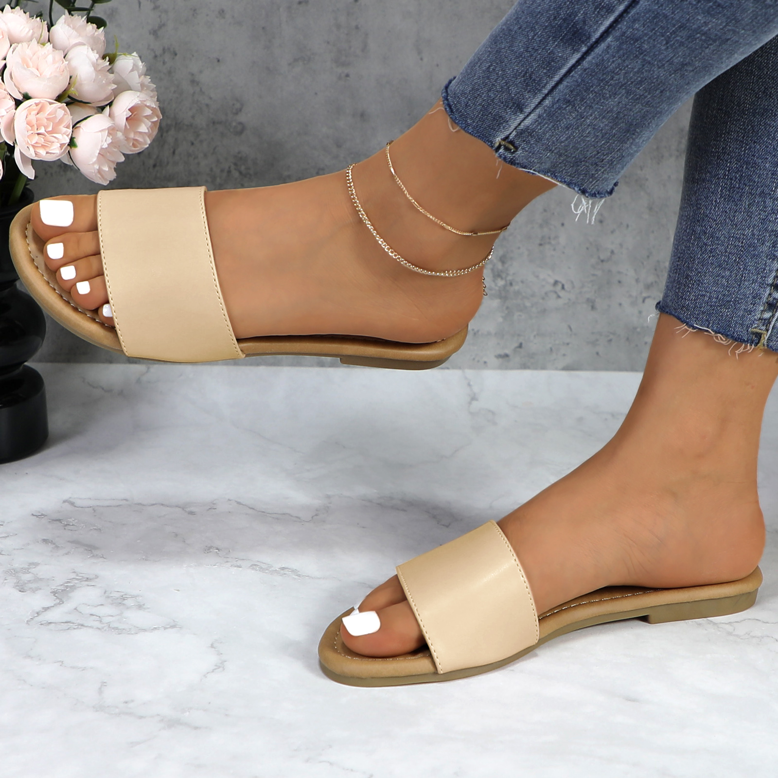 Lurnyet 2025 New Casual Sneakers For Home Slippers Summer Bow-knot Soft Floor Woman Indoor Flats Shoes Cute Linen Slipper HONEY-1