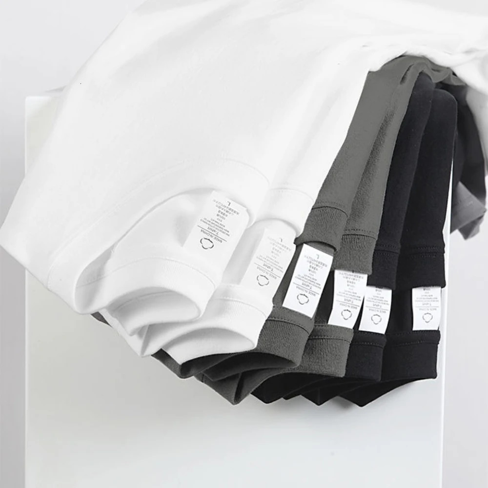 2PCS 100 Cotton Solid T Shirts Mens and Womens Short Sleeve White Tees Casual Breathable Loose Round Neck T-shirt Couple Tops 251222