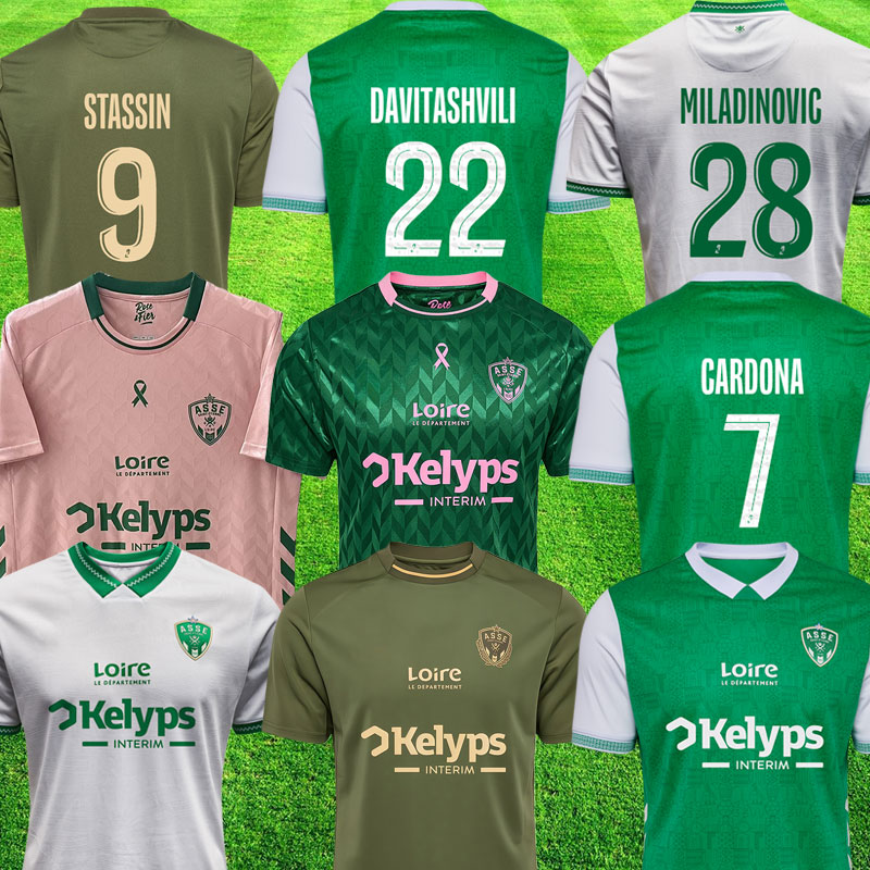 25 26 maillots AS Saints Etienne Soccer Jerseys 2025 2026 maillot ASSE Special Etienne STASSIN DAVITASHVILI Football shirts equipment boutique des verts