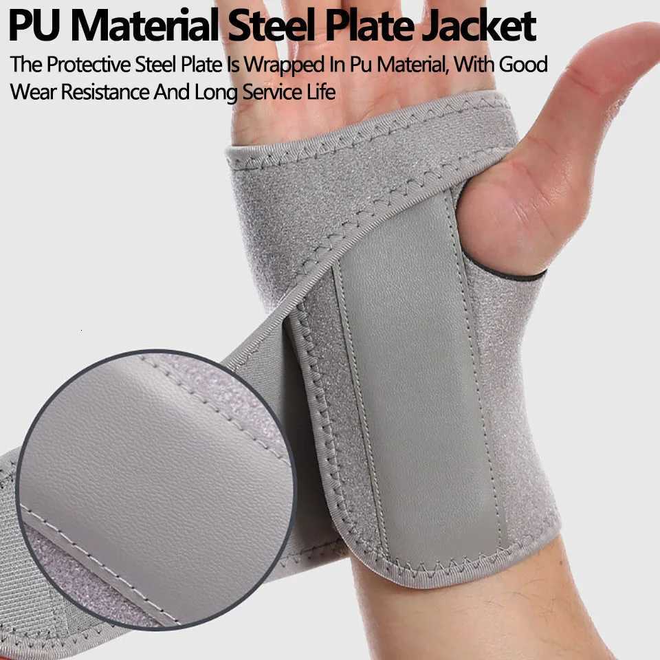 1Pcs Steel Plate Support Wrist Brace Pressurized Breathable Sprain Brace Palm Brace Double Strap Adjustable Wrist Knuckle Glove M251226