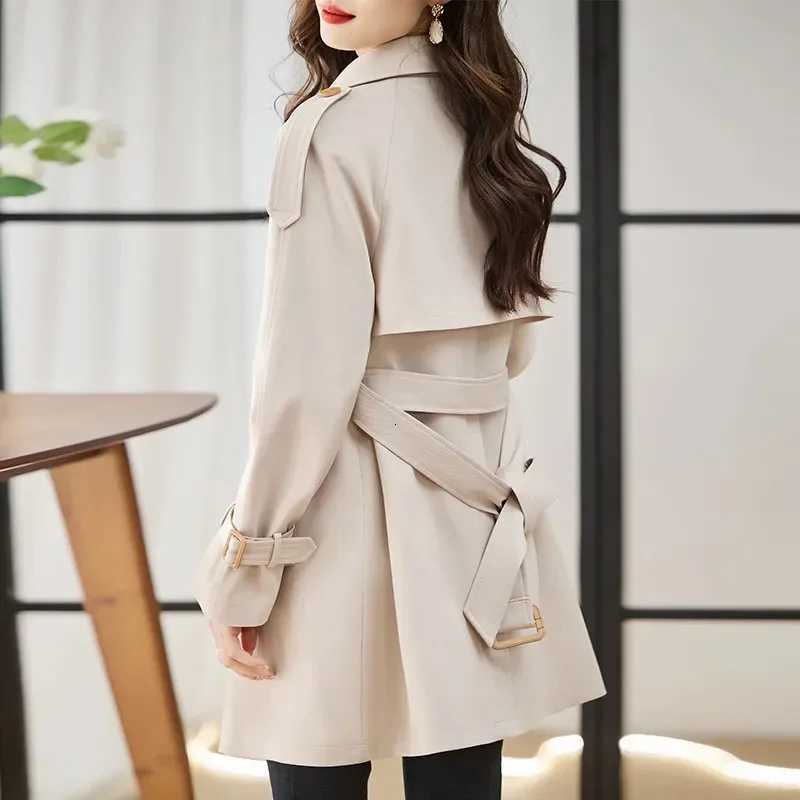Spring Autumn New2025 Windbreaker Coat Women Fashion Slim Mid Long Trench Coat Women Casual Double-breasted Outerwear Female TopT251226