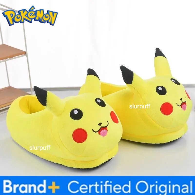 Pokemon Pikachus Game Peripheral Kawaii Home Shoes Home Slippers Cute Winter Warm Indoor Slippers Gift W251226