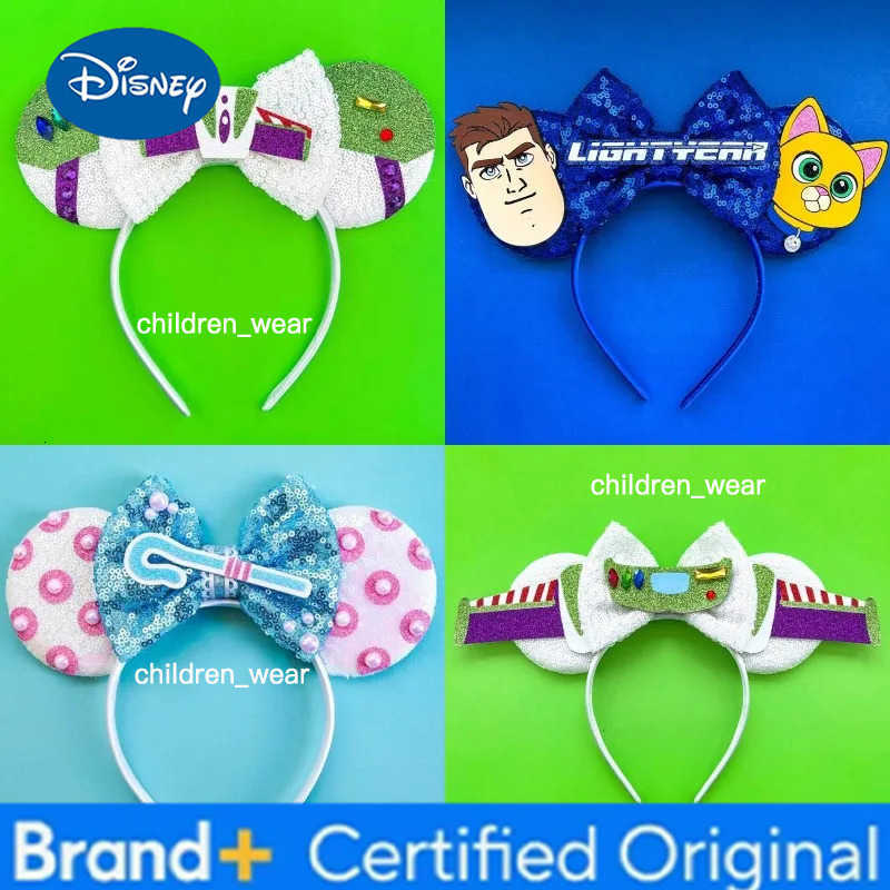 Disney Mickey Mouse Ears Headbands Women Bows Hair Accessories Toy Story Headband for Girls Kids Buzz Lightyear Alien Headwear H251226