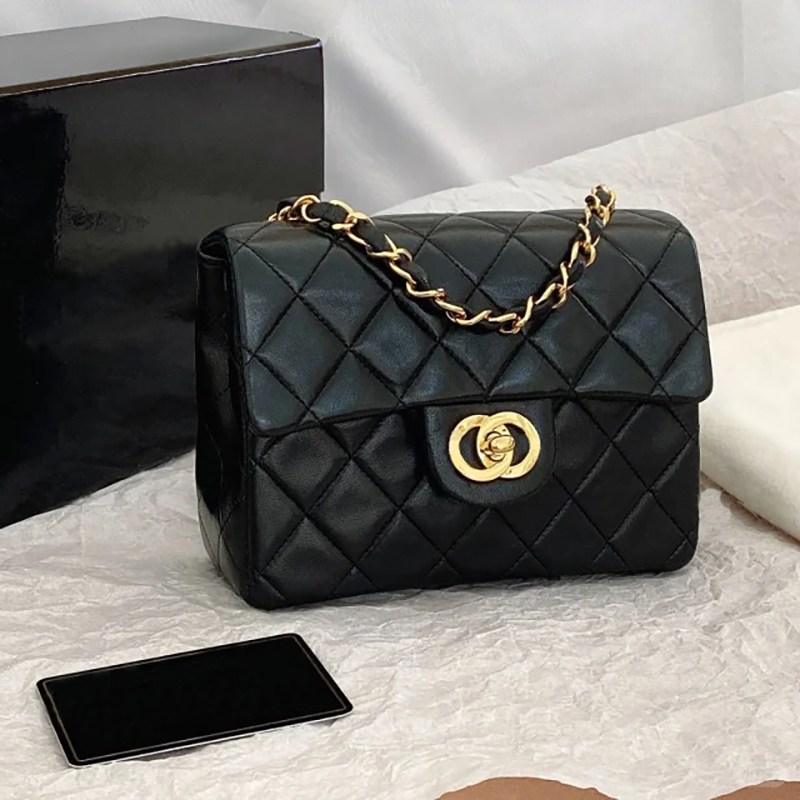 Designer Bag Fashion Bags Mini Purse Shoulder Bags Women's Luxury Chain Strap Mini Square Bag lambskin Quilted Leather Black Handbags Classic Flap Bag 20cm 18cm