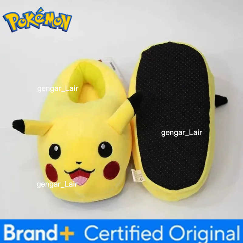 Pokemon Anime Winter Slipper Cute Pikachu Soft Warm Unisex Cosplay Shoes No Slip Comfortable Home Indoor Slippers Christmas Gift W251226
