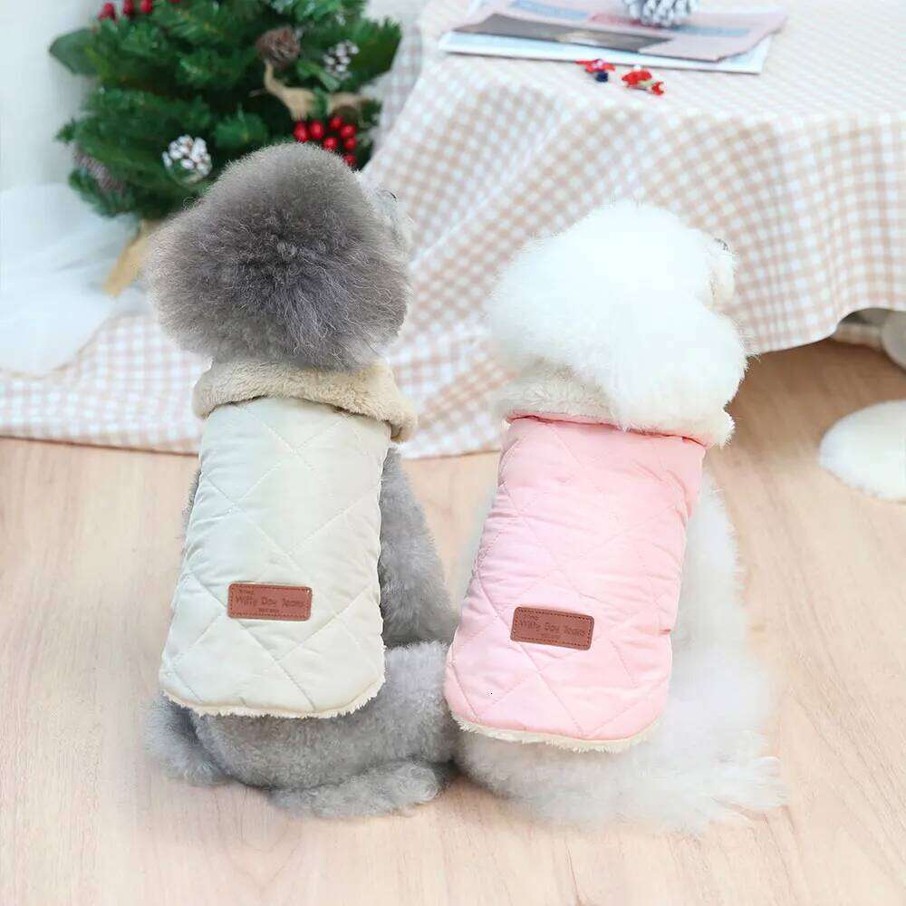 Winter Jacket Clothes Super Warm Small Dogs Clothing With Fur Collar Cotton Pet Outfits French Bulldog Chihuahua Coat Vest 25T1226
