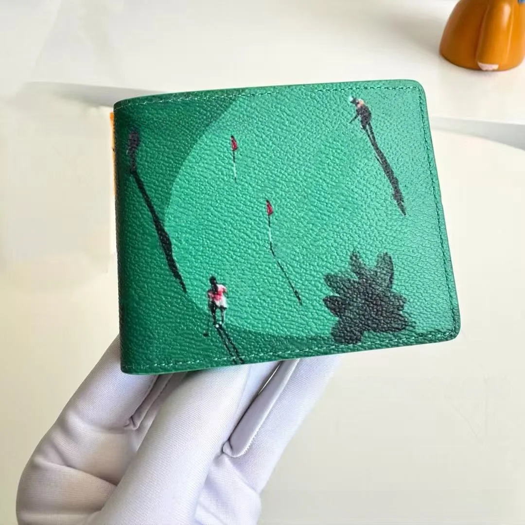 Travel Themed Cartoon Animal And Plant Business Wallet Card Holder Thin Print Leather Bifold Wallet for Daily Use 251225