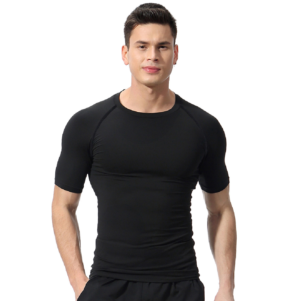 Men's Summer Gym Clothes: High-Stretch, Breathable, Quick-Dry T-Shirt, Basketball & Running Short-Sleeve Athletic Compression Shirt