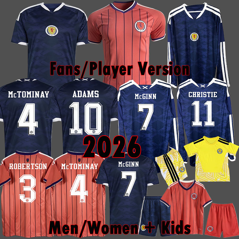 Scotland 2026 World Cup Soccer Jerseys ROBERTSON MCTOMINAY TIERNEY MCGINN Football Shirt DYKES ADAMS CHRISTIE FERGUSON long Sleeve Jersey Men and Kids Kits