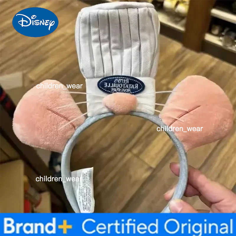 Disney Kawaii Ratatouille Cartoon Hairband Cute Plush Doll Headband Wide-Brimmed Hairpin Mouse Ears Headdress Girl Kids Birthday Gift H251226