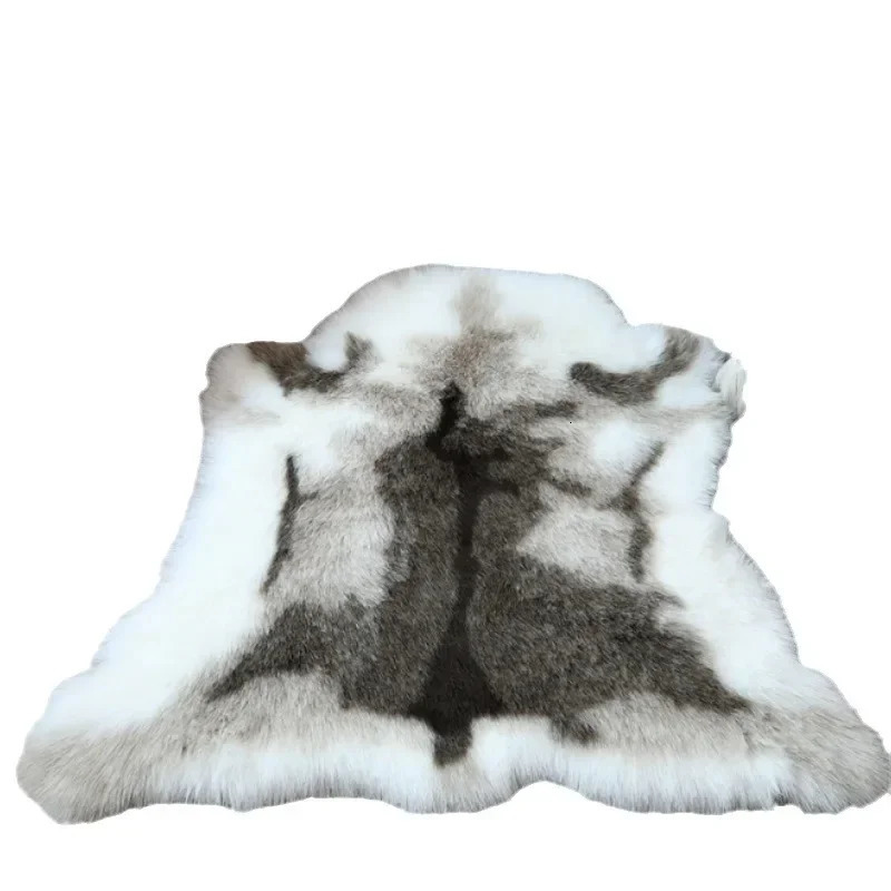 Modern Minimalist Machine Washable Reindeer Fur Carpet Bedroom Floor Mat Bedside Faux Animal Blanket 12 H260226